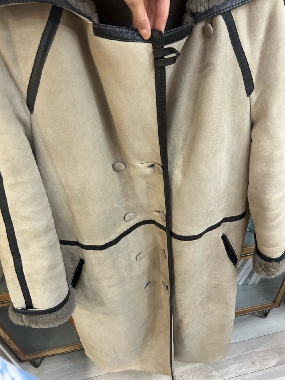 Vintage Genuine Leather Sheepskin Long Coat - Picture 8 of 16